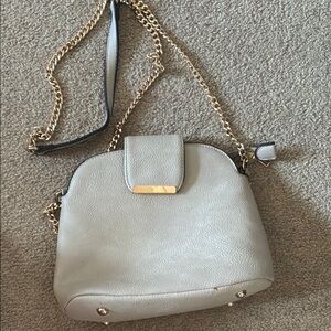 Beige Leather Shoulder Bag